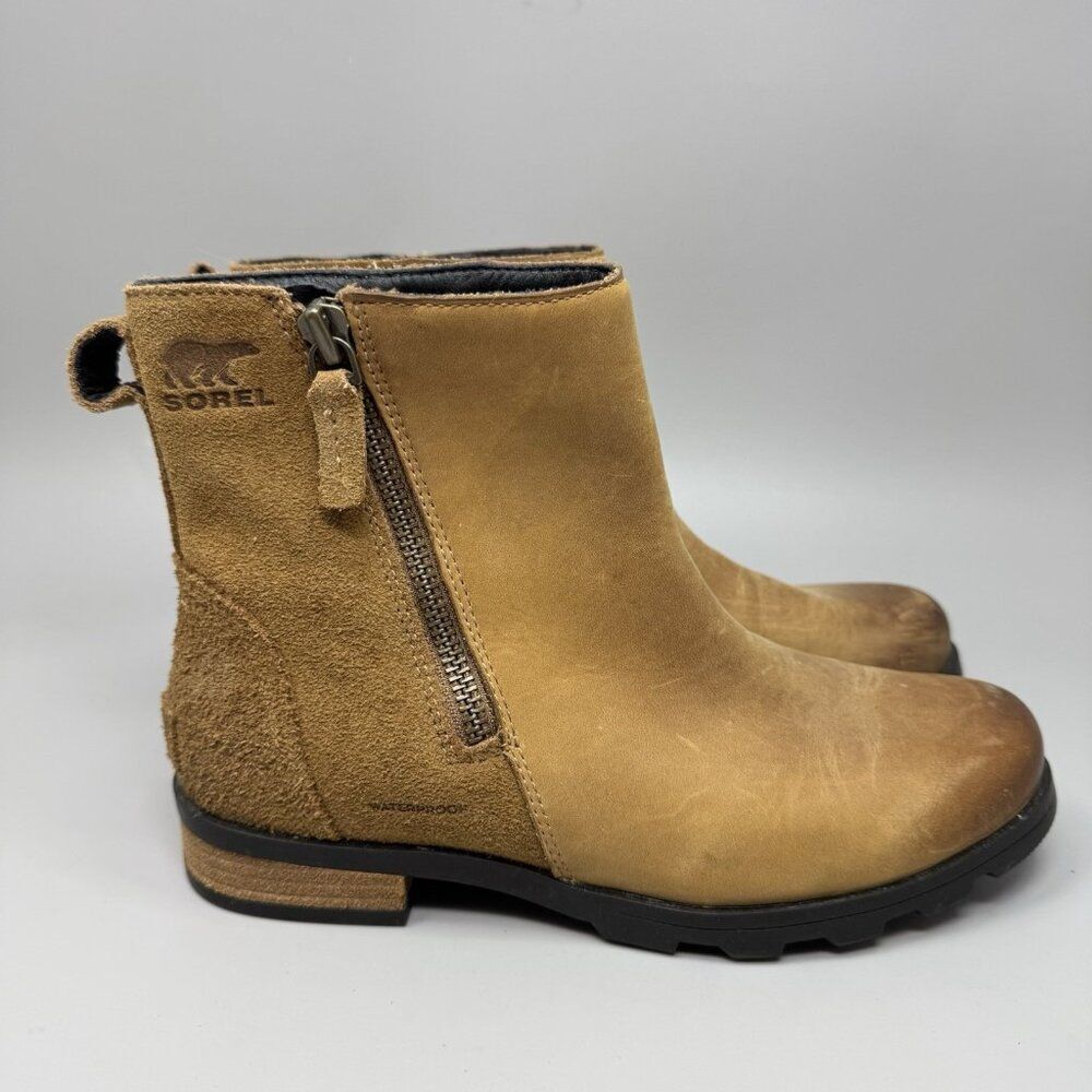 Sorel Women’s Emelie Ankle Boots Brown Camel Size 7 NL3312-224